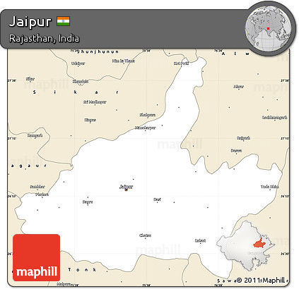 Classic Style Simple Map of Jaipur