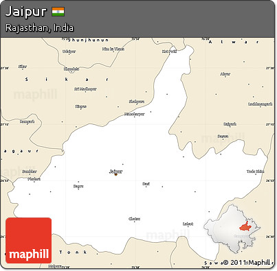 Classic Style Simple Map of Jaipur