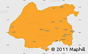 Political Simple Map of Jaisalmer, single color outside