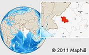 Shaded Relief Location Map of Jodhpur, highlighted country