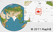 Satellite Location Map of Kota, highlighted country