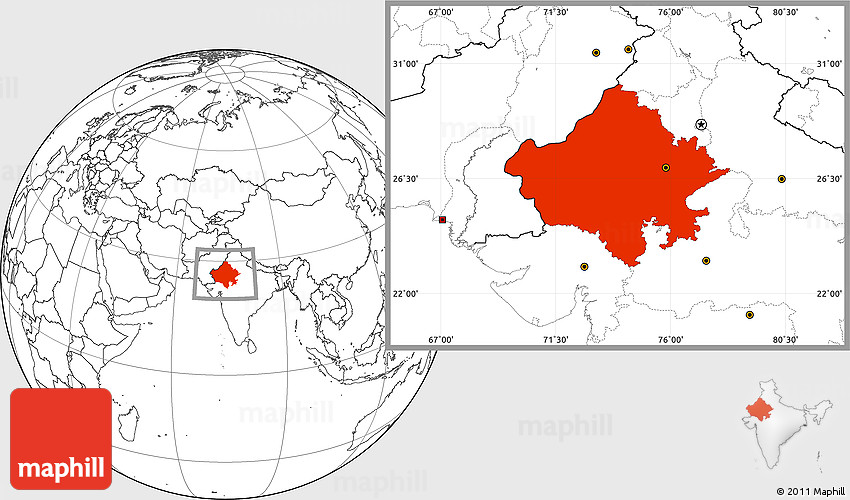 Blank Location Map of Rajasthan Blank Location Map of Rajasthan
