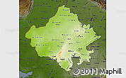 Physical Map of Rajasthan, darken