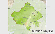 Physical Map of Rajasthan, lighten