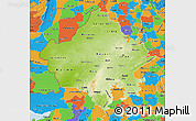 Physical Map of Rajasthan, political outside