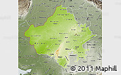 Physical Map of Rajasthan, semi-desaturated