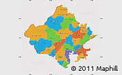 Political Map of Rajasthan, cropped outside