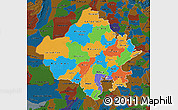 Political Map of Rajasthan, darken