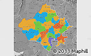 Political Map of Rajasthan, desaturated