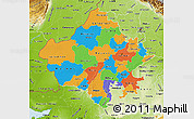 Political Map of Rajasthan, physical outside