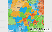 Political Map of Rajasthan, political shades outside