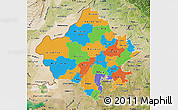 Political Map of Rajasthan, satellite outside