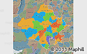 Political Map of Rajasthan, semi-desaturated