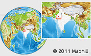 Physical Location Map of Pali, highlighted country, within the entire country
