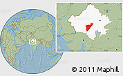 Savanna Style Location Map of Pali, highlighted parent region, hill shading