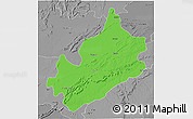 Political 3D Map of Sawai Madhopur, desaturated