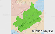 Political 3D Map of Sawai Madhopur, lighten