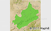 Political 3D Map of Sawai Madhopur, satellite outside