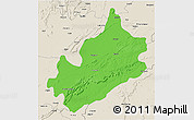 Political 3D Map of Sawai Madhopur, shaded relief outside