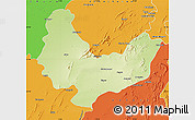 Physical Map of Sikar, political outside