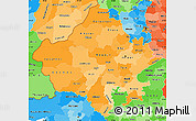 Political Shades Simple Map of Rajasthan