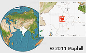 Satellite Location Map of Tonk, highlighted country