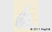 Classic Style 3D Map of Udaipur, single color outside