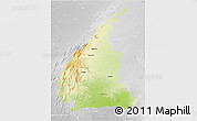 Physical 3D Map of Udaipur, lighten, desaturated