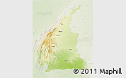 Physical 3D Map of Udaipur, lighten