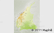 Physical 3D Map of Udaipur, lighten, semi-desaturated