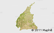 Satellite 3D Map of Udaipur, single color outside