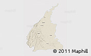 Shaded Relief 3D Map of Udaipur, single color outside