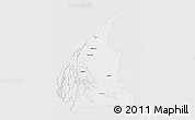 Silver Style 3D Map of Udaipur, single color outside
