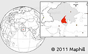 Blank Location Map of Udaipur, highlighted parent region