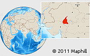 Shaded Relief Location Map of Udaipur