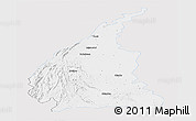 Silver Style Panoramic Map of Udaipur, single color outside