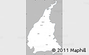 Gray Simple Map of Udaipur, single color outside