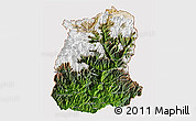 Satellite 3D Map of Sikkim, cropped outside