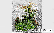 Satellite 3D Map of Sikkim, lighten, desaturated