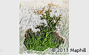 Satellite 3D Map of Sikkim, lighten
