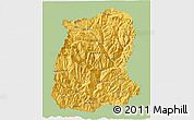 Savanna Style 3D Map of Sikkim, single color outside