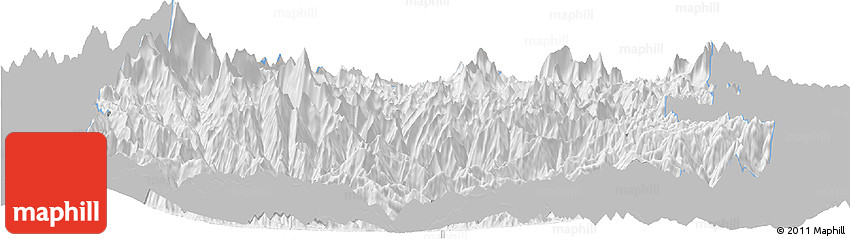 Gray Horizon Map of Sikkim, single color outside