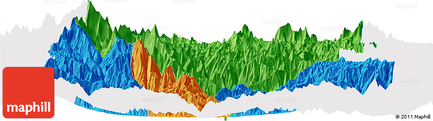 Political Horizon Map of Sikkim, single color outside