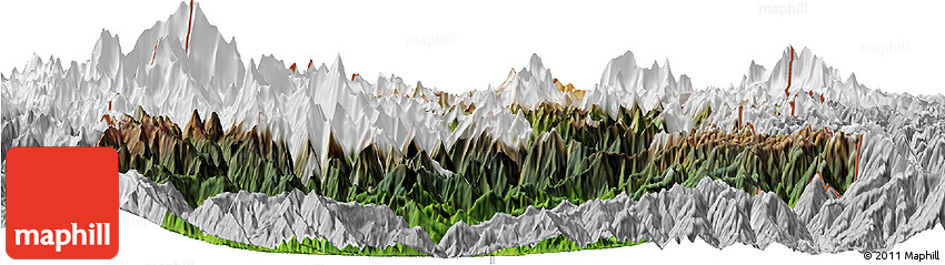 Satellite Horizon Map of Sikkim, lighten, desaturated