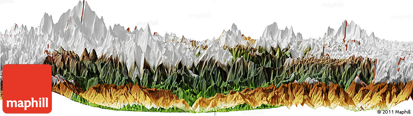 Satellite Horizon Map of Sikkim, physical outside