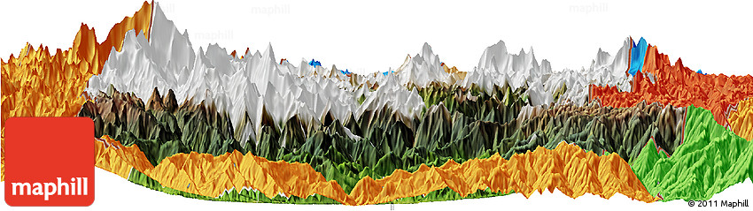Satellite Horizon Map of Sikkim, political outside