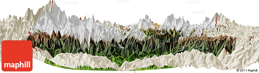 Satellite Horizon Map of Sikkim, shaded relief outside Satellite Horizon Map of Sikkim, shaded relief outside