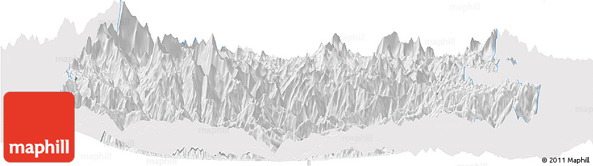 Silver Style Horizon Map of Sikkim, single color outside