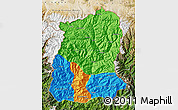 Political Map of Sikkim, satellite outside
