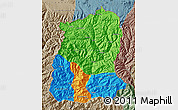 Political Map of Sikkim, semi-desaturated